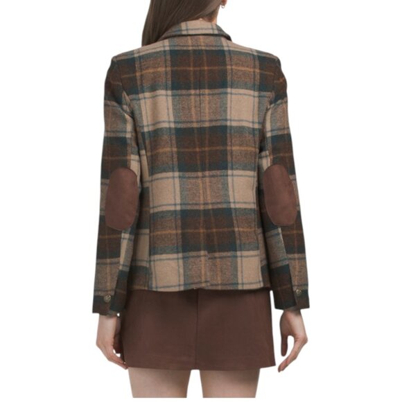 RACHEL ZOE Beige/Brown Blazer With Elbow Patches - Picture 2 of 3